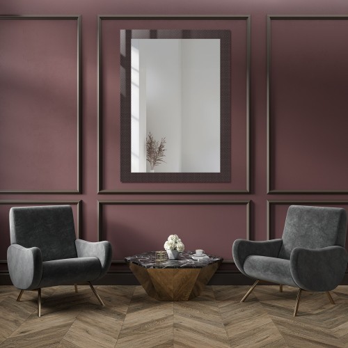 Dekorativer rechteckiger Spiegel aus ornamentiertem Glas... 2