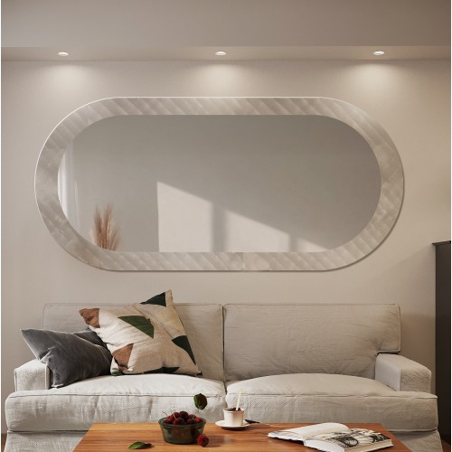 Dekorativer ovaler Spiegel aus ornamentiertem Glas Master... 2