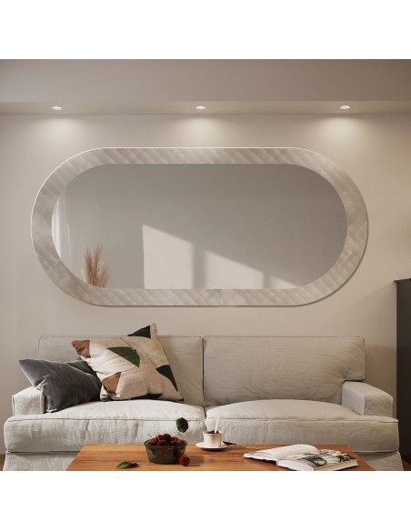 Dekorativer ovaler Spiegel aus ornamentiertem Glas Master Soft - LUXORA VESPER