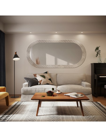 Dekorativer ovaler Spiegel aus ornamentiertem Glas Master Soft - LUXORA VESPER