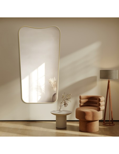 Unregelmäßiger Spiegel in einem goldenen MDF-Rahmen SLIM - ELIZABETH