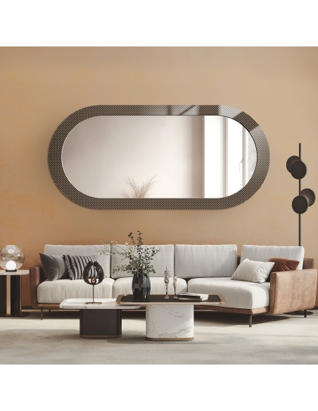 Dekorativer ovaler Spiegel aus ornamentiertem Glas Master Point - LUXORA ORNATE