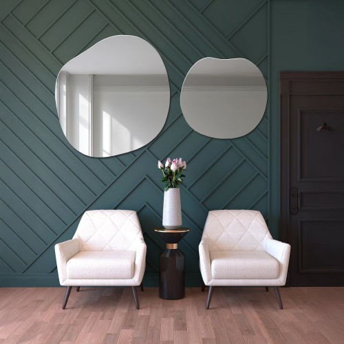 Badezimmerspiegel in organischer Form, Set - SODALIT