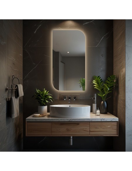 Spiegel mit unregelmäßiger Form und Beleuchtung - TRÄNE LED