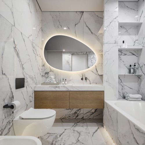 Spiegel in organischer Form mit Hintergrundbeleuchtung,... 2