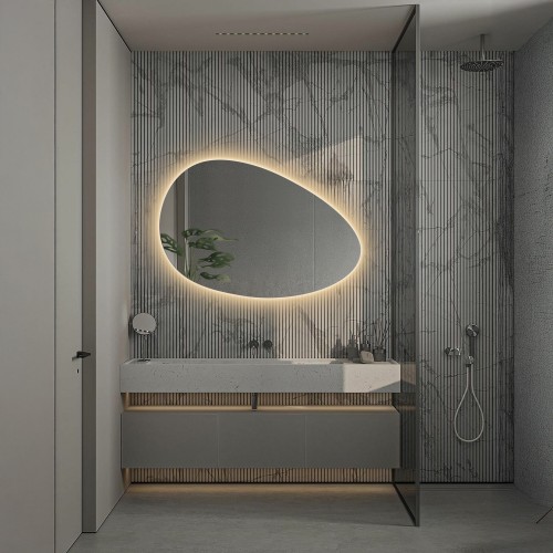 Spiegel in organischer Form mit Hintergrundbeleuchtung,...