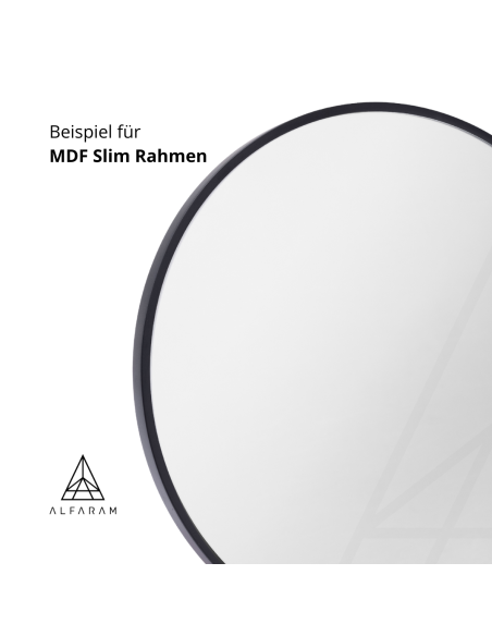 Ovaler Spiegel mit schwarzem Rahmen MDF SLIM, mit Hintergrundbeleuchtung - OLI LED - Rahmenfarbe nach Wahl