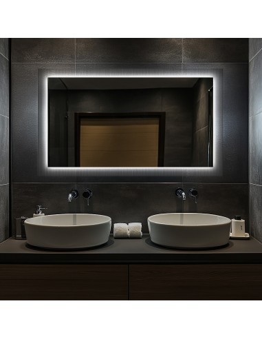 Rechteckiger Spiegel auf ornamentiertem Glas...