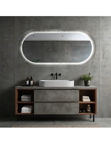 Ovaler Spiegel auf ornamentiertem Glas Master...