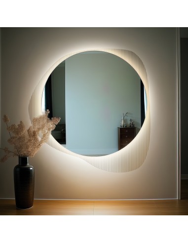 Spiegel auf ornamentiertem Glas Estriado mit...