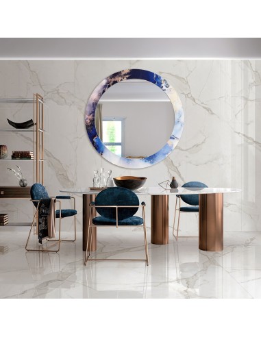 Runder Spiegel auf blauem Marmor – MARBLE IRIS