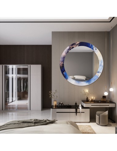 Runder Spiegel auf blauem Marmor – MARBLE IRIS