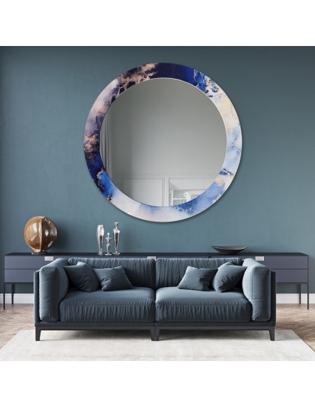 Runder Spiegel auf blauem Marmor – MARBLE IRIS