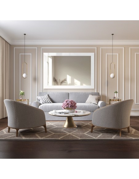 Dekorativer rechteckiger Spiegel aus ornamentiertem Glas Master Flex - LUXORA ETERION