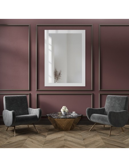 Dekorativer rechteckiger Spiegel aus ornamentiertem Glas Master Point - LUXORA SOLEIL