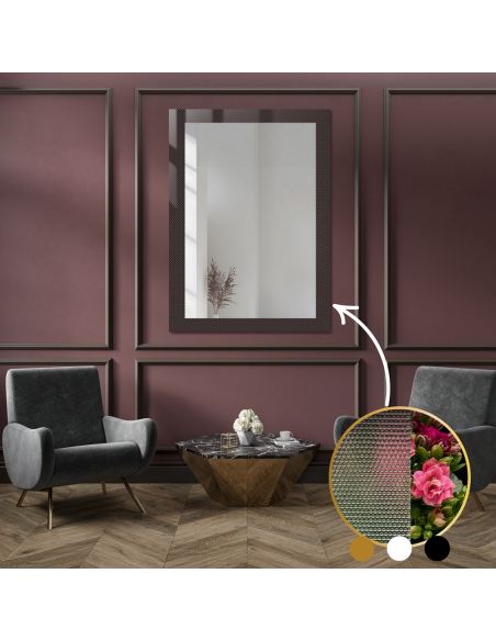 Dekorativer rechteckiger Spiegel aus ornamentiertem Glas Master Point - LUXORA SOLEIL