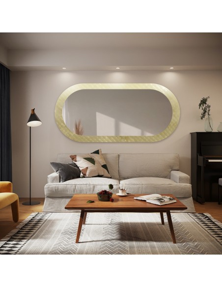 Dekorativer ovaler Spiegel aus ornamentiertem Glas Master Soft - LUXORA VESPER