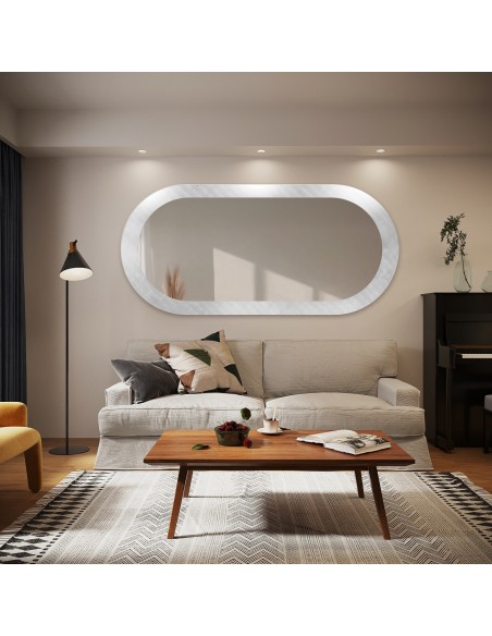 Dekorativer ovaler Spiegel aus ornamentiertem Glas Master Soft - LUXORA VESPER