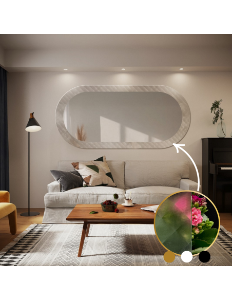 Dekorativer ovaler Spiegel aus ornamentiertem Glas Master Soft - LUXORA VESPER