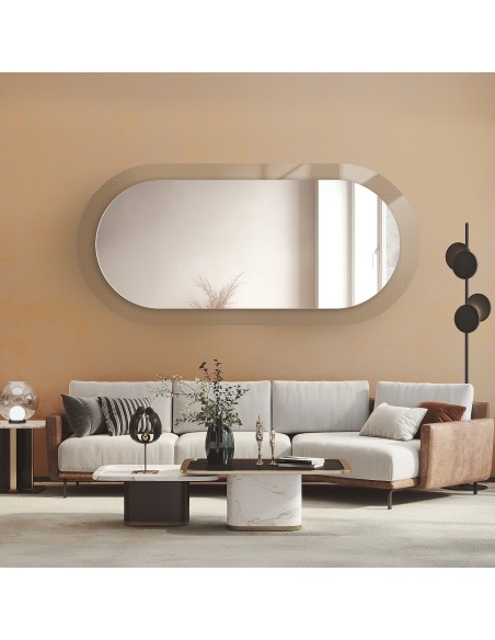 Dekorativer ovaler Spiegel aus ornamentiertem Glas Master Point - LUXORA ORNATE