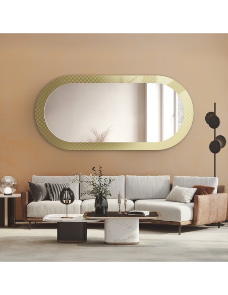 Dekorativer ovaler Spiegel aus ornamentiertem Glas Master Point - LUXORA ORNATE