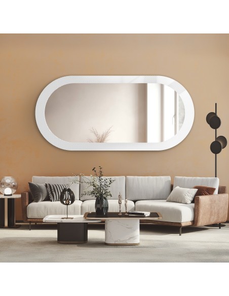 Dekorativer ovaler Spiegel aus ornamentiertem Glas Master Point - LUXORA ORNATE