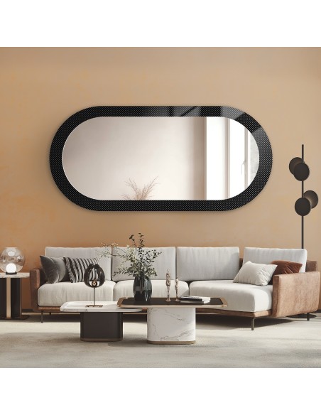 Dekorativer ovaler Spiegel aus ornamentiertem Glas Master Point - LUXORA ORNATE