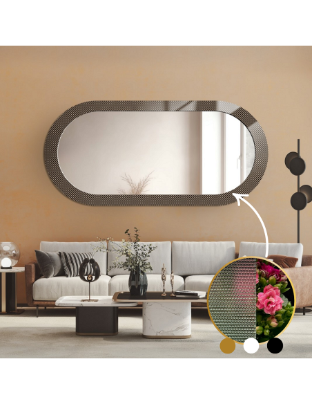 Dekorativer ovaler Spiegel aus ornamentiertem Glas Master Point - LUXORA ORNATE