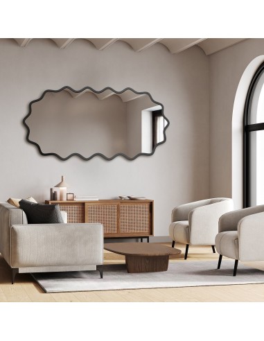 Ovaler Spiegel im wellenförmigen MDF-Rahmen –...