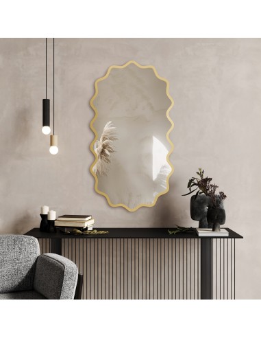 Ovaler Spiegel im wellenförmigen MDF-Rahmen –...