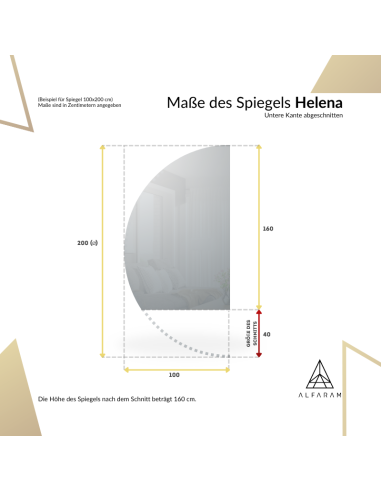 Halbrunder Badezimmerspiegel mit...