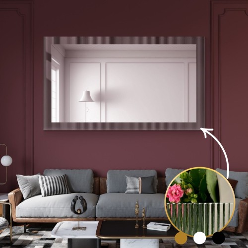 Dekorativer rechteckiger Spiegel aus ornamentiertem Glas...