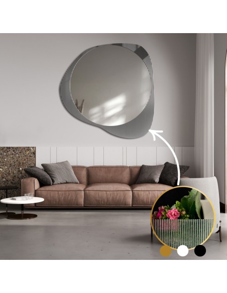 Dekorativer Spiegel auf ornamentiertem Glas Estriado - LUXORA ELEGRA