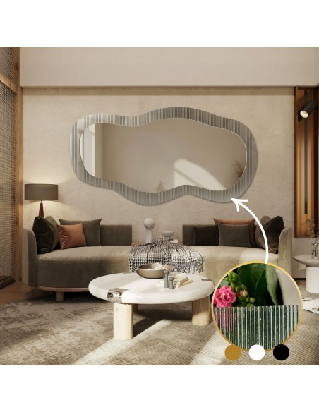 Dekorativer Spiegel auf ornamentiertem Glas Estriado - LUXORA GLASORI