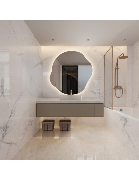 Organisch geformter Spiegel mit Beleuchtung - CYRKON LED