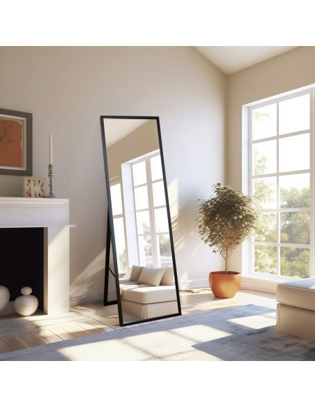 Standspiegel mit schmalem Holzrahmen für Garderobe - 3005 - Rahmenfarbe nach Wahl