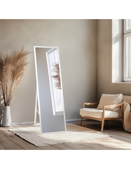 Standspiegel mit schmalem Holzrahmen für Garderobe - 3005 - Rahmenfarbe nach Wahl