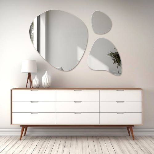 Set von drei Spiegeln in unregelmäßiger Form - FLORA