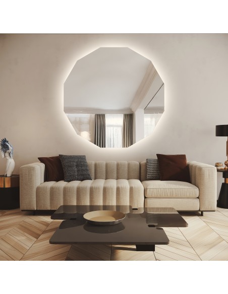 Mehreckiger Badezimmerspiegel mit Hintergrundbeleuchtung - FOREM LED