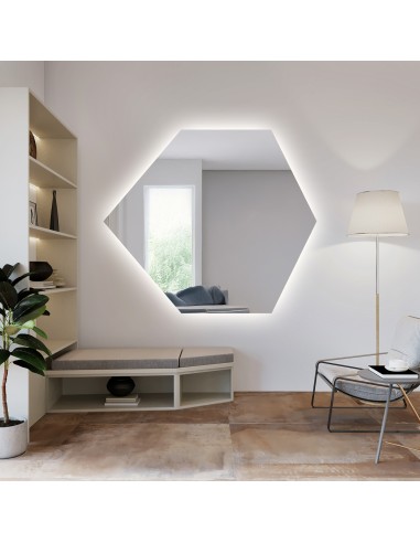 Spiegel in geometrischer Form mit Beleuchtung –...