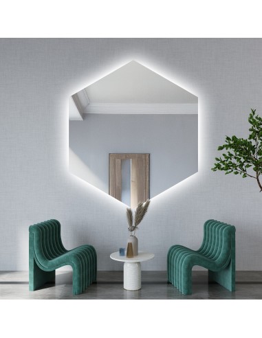 Spiegel in geometrischer Form mit Beleuchtung –...