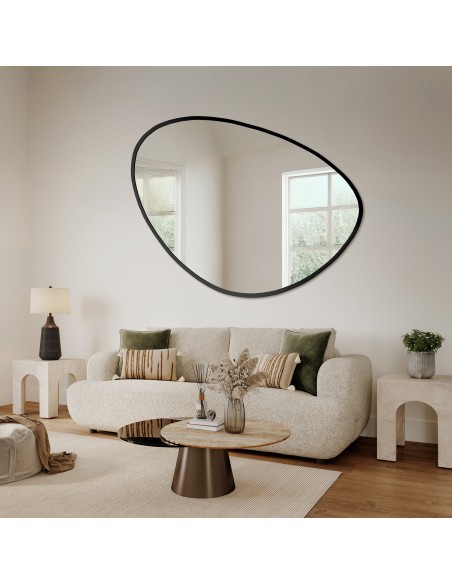 Spiegel in unregelmäßiger Form mit Rahmen - OBSYDIAN IM RAHMEN