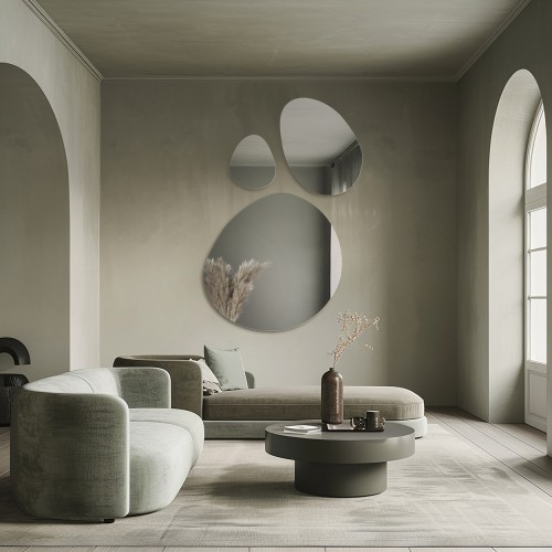 Set von drei dekorativen Spiegeln in organischer Form -...