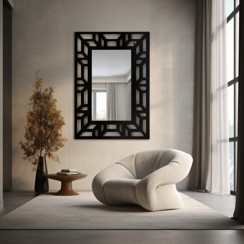 Spiegel mit durchbrochenem MDF-Dekorahmen - ROZEL-...