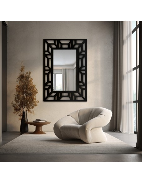 Spiegel mit durchbrochenem MDF-Dekorahmen - ROZEL- Rahmenfarbe nach Wahl