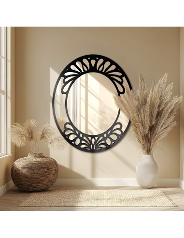 Ovaler Spiegel mit durchbrochenem MDF-Dekor – VERONELLE BELIRE 125x150