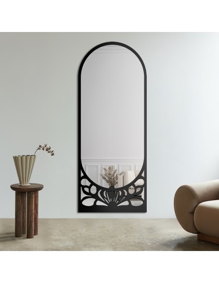 Halbovaler Spiegel mit durchbrochenem MDF-Dekor – VERONELLE ARDELLA 80x200