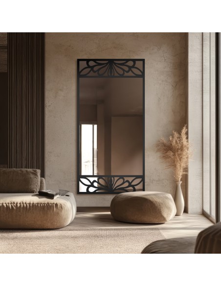 Rechteckiger Spiegel mit durchbrochenem MDF-Dekor – VERONELLE SERENEO 100x200