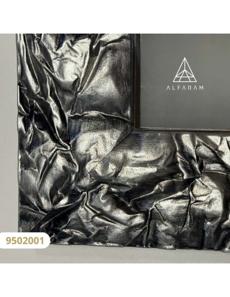 Spiegel in breitem silbernem Holzrahmen – 9502001