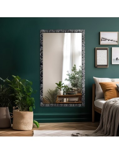 Spiegel in breitem silbernem Holzrahmen – 9502001